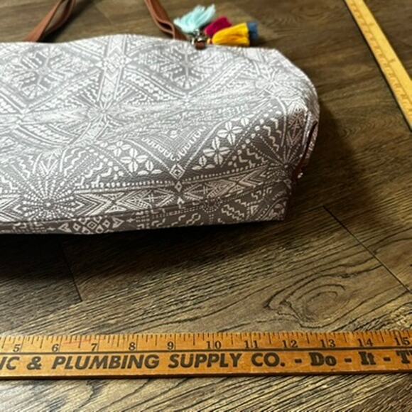 THE SAK Hasley Happy & Free Gray Shadow Tote Purse Batik Boho - Picture 11 of 16